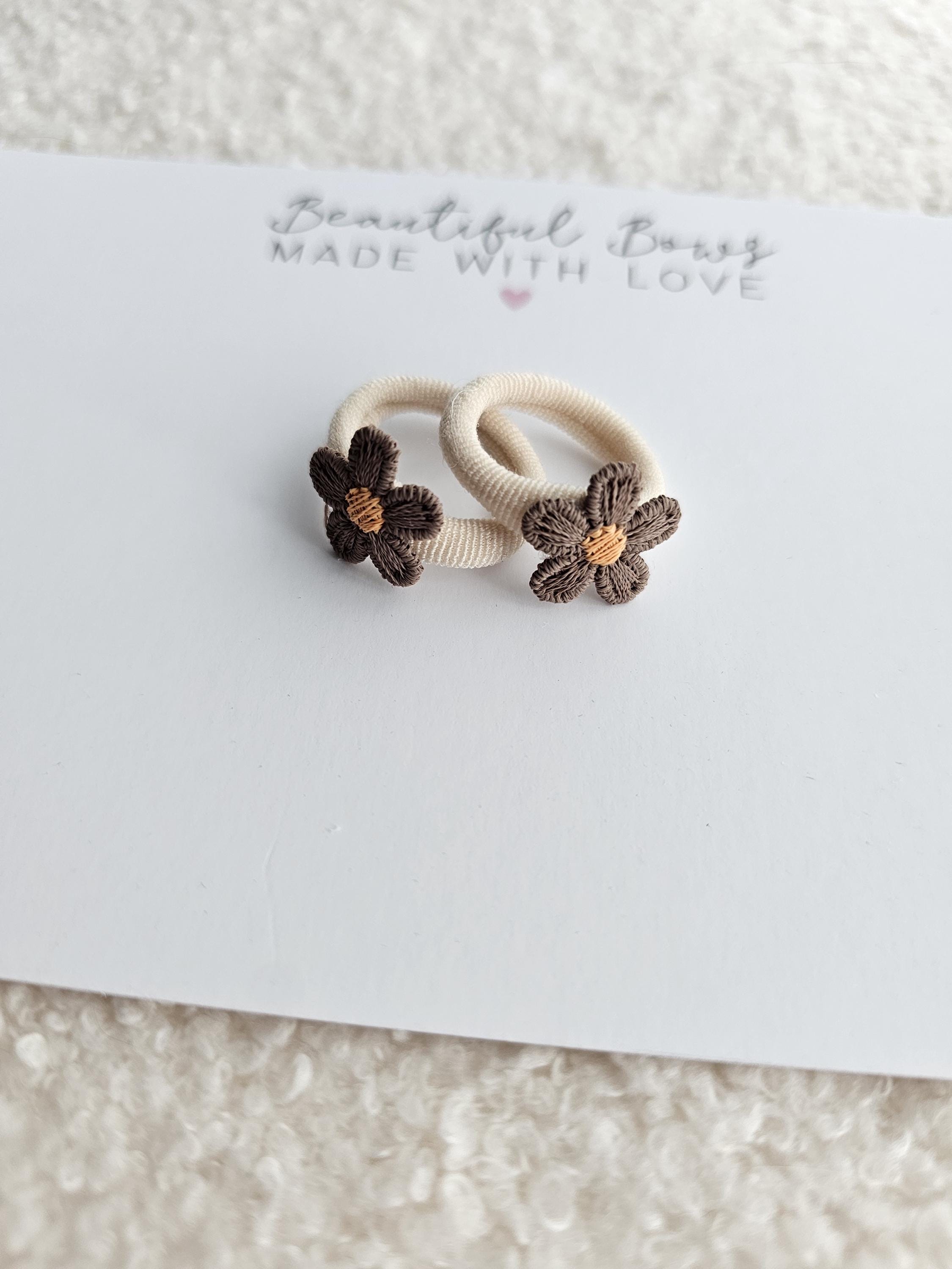 Mini Embroidered Flower Bobbles - Full Set 5 Pairs - BEST SELLER - Thumbnail 6
