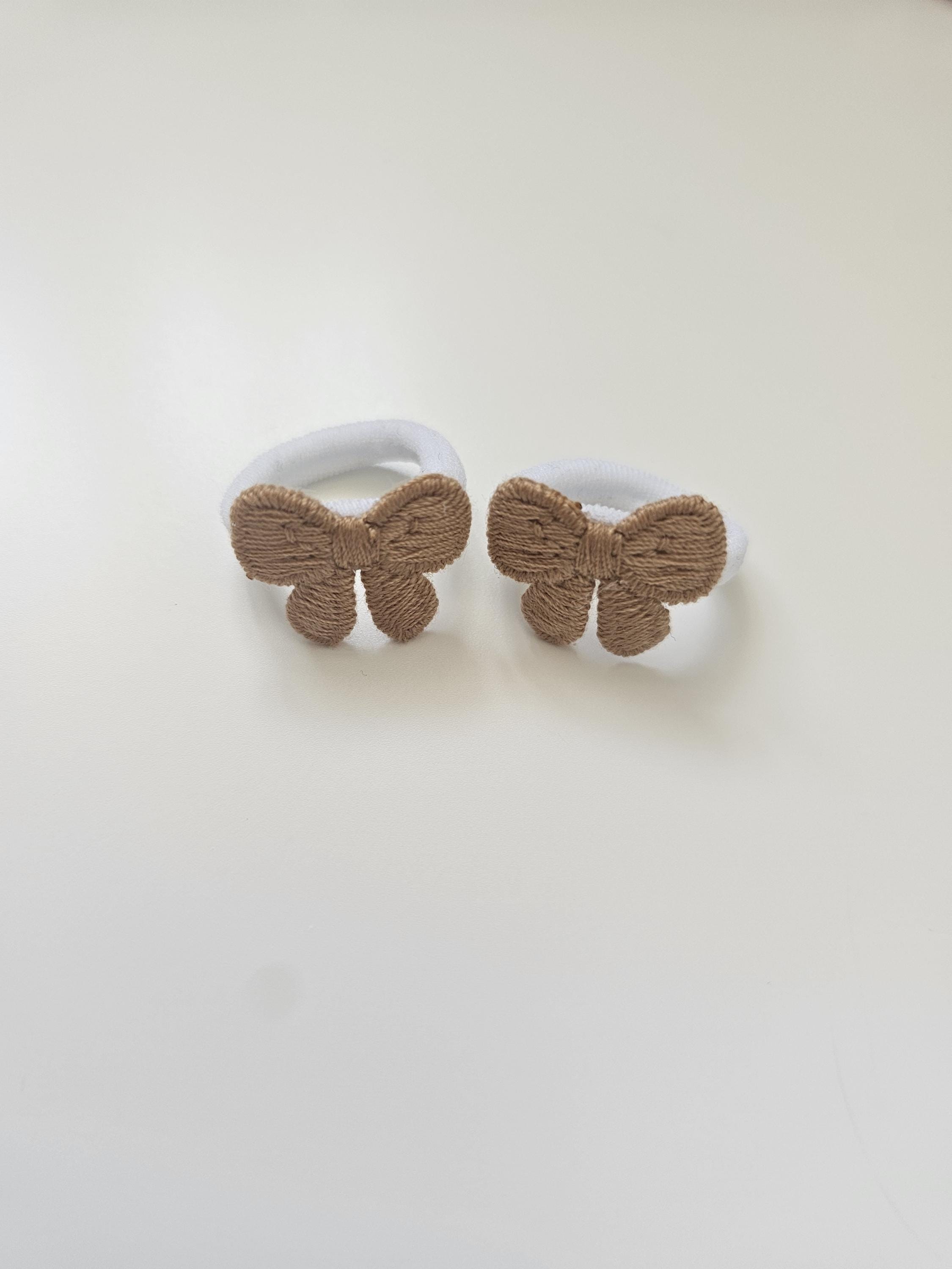Mini Embroidered Bow Bobbles | Baby Hair-ties | Toddler Hair-ties | Bow Hair Accessories | Girls Gifts | Handmade Hairbands | Favours - Thumbnail 7
