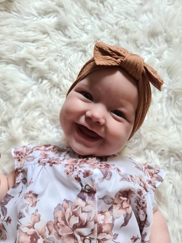 Baby bow headbands, Cable knit headbands, Toddler headbands, Girls hair accessories, Bow headbands, Nylon bows, Chunky bows, New baby bows, - Thumbnail 3