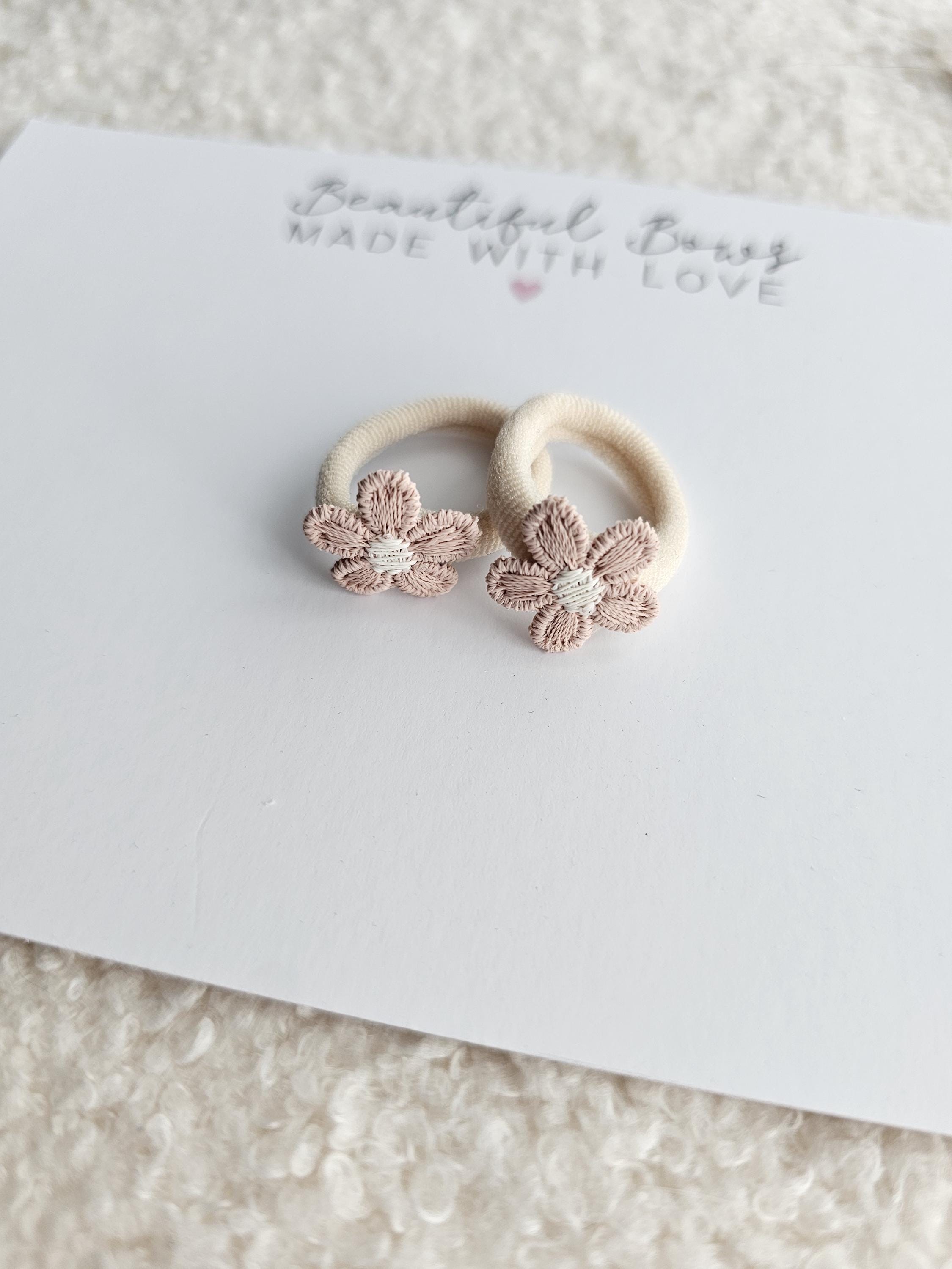 Mini Embroidered Flower Bobbles - Pairs - Thumbnail 4