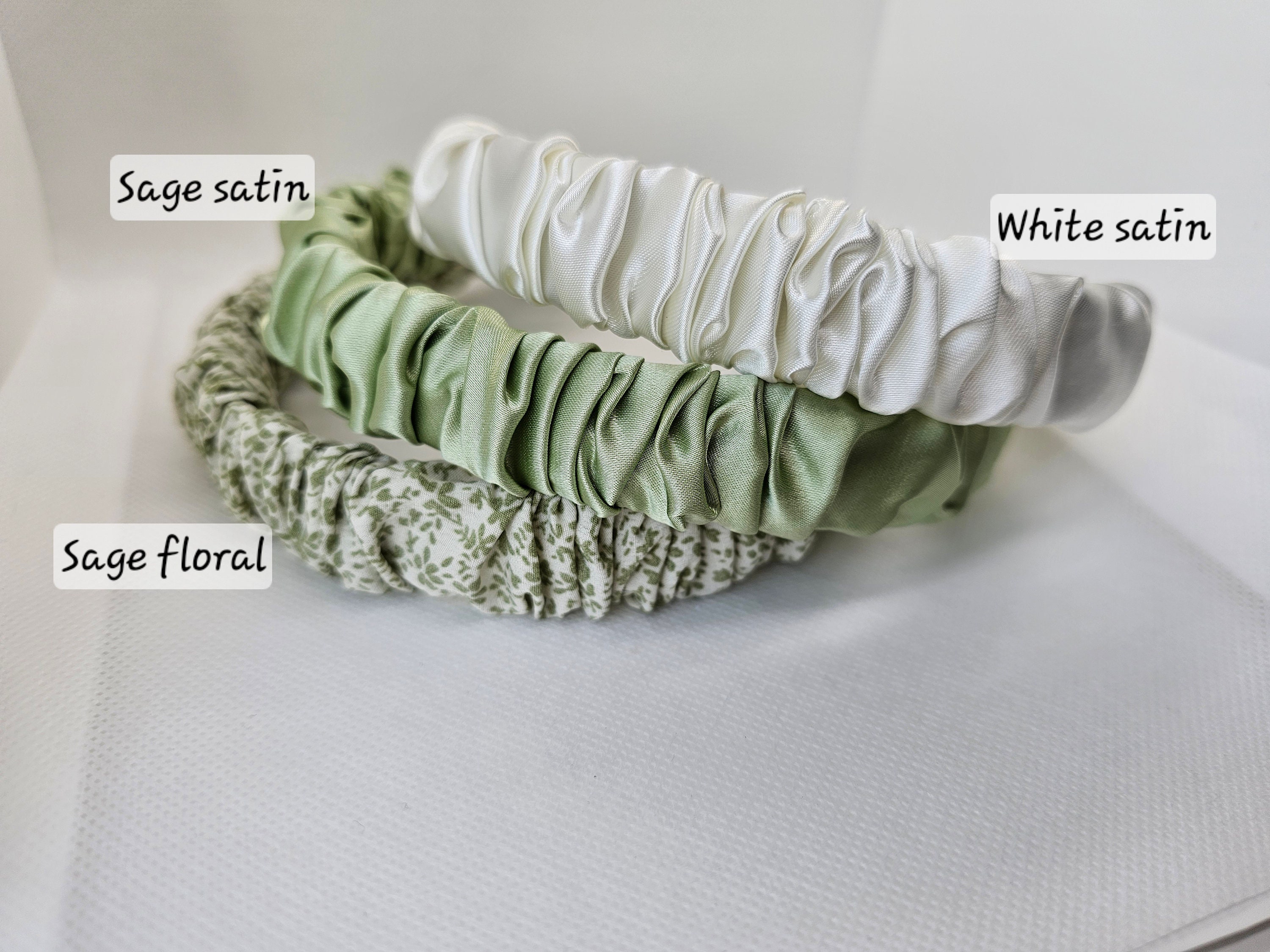 Womens and Girls Ruched Headband | Satin Headband | Floral Headband | Neutral Headband || Gifts for Women | Summer Accessories | Bundle Deal - Thumbnail 4