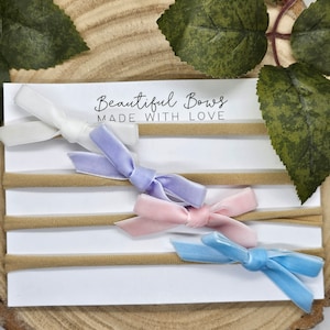 Set di fasce per capelli con fiocco per neonati, fasce per capelli per neonati, fiocchi per neonati, fiocchi per bambine, fiocchi delicati, fiocchi per capelli, fiocchi di velluto, fiocchi pastello, fiocchi neutri,
