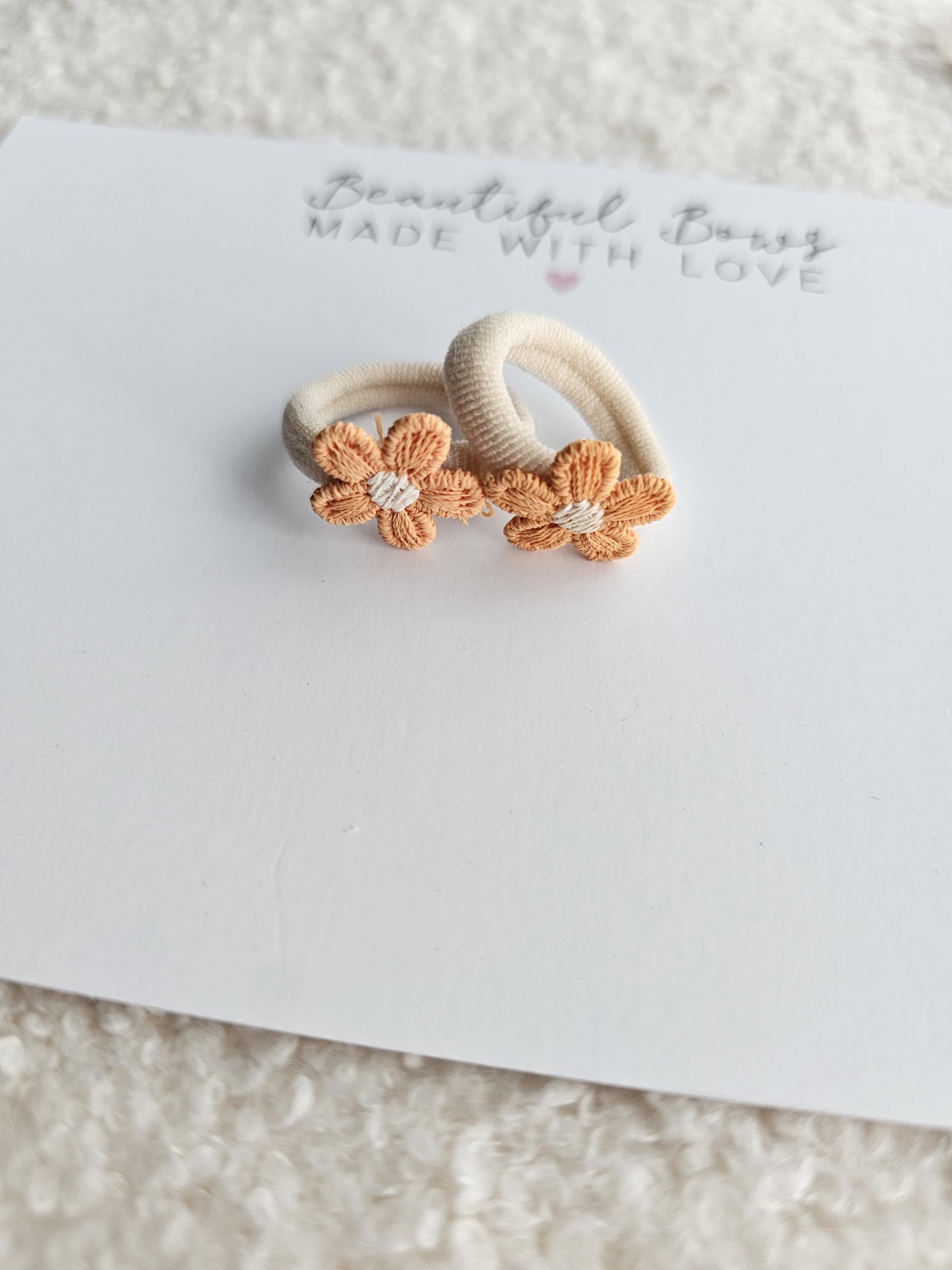Mini Embroidered Flower Bobbles - Full Set 5 Pairs - BEST SELLER - Thumbnail 5