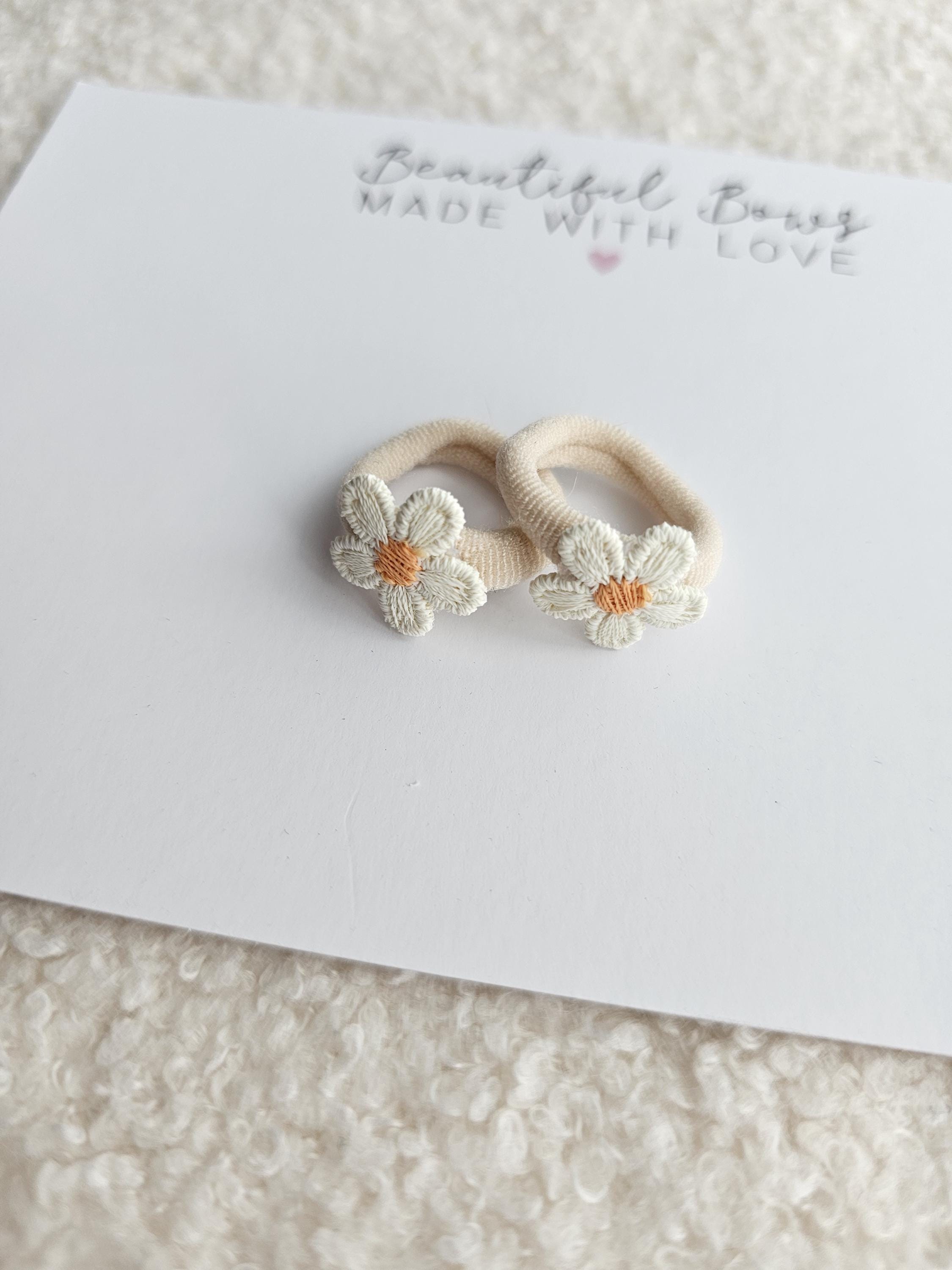 Mini Embroidered Flower Bobbles - Full Set 5 Pairs - BEST SELLER - Thumbnail 3