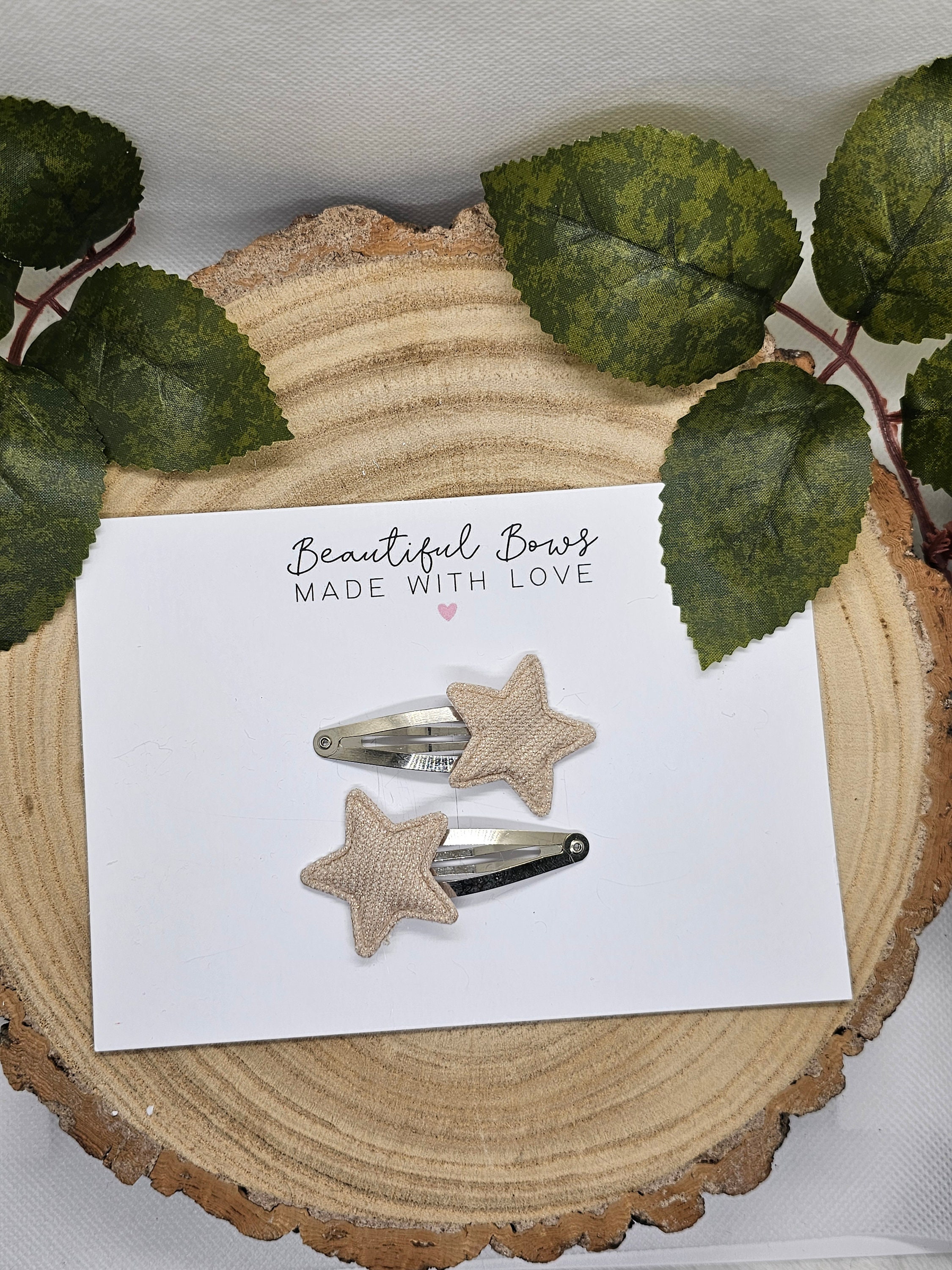 Corduroy star clips, Shimmer star clips, Fringe clips, Snap clips, Girls hair accessories, Star clips, Womens clips, Gifts for girls - Thumbnail 4