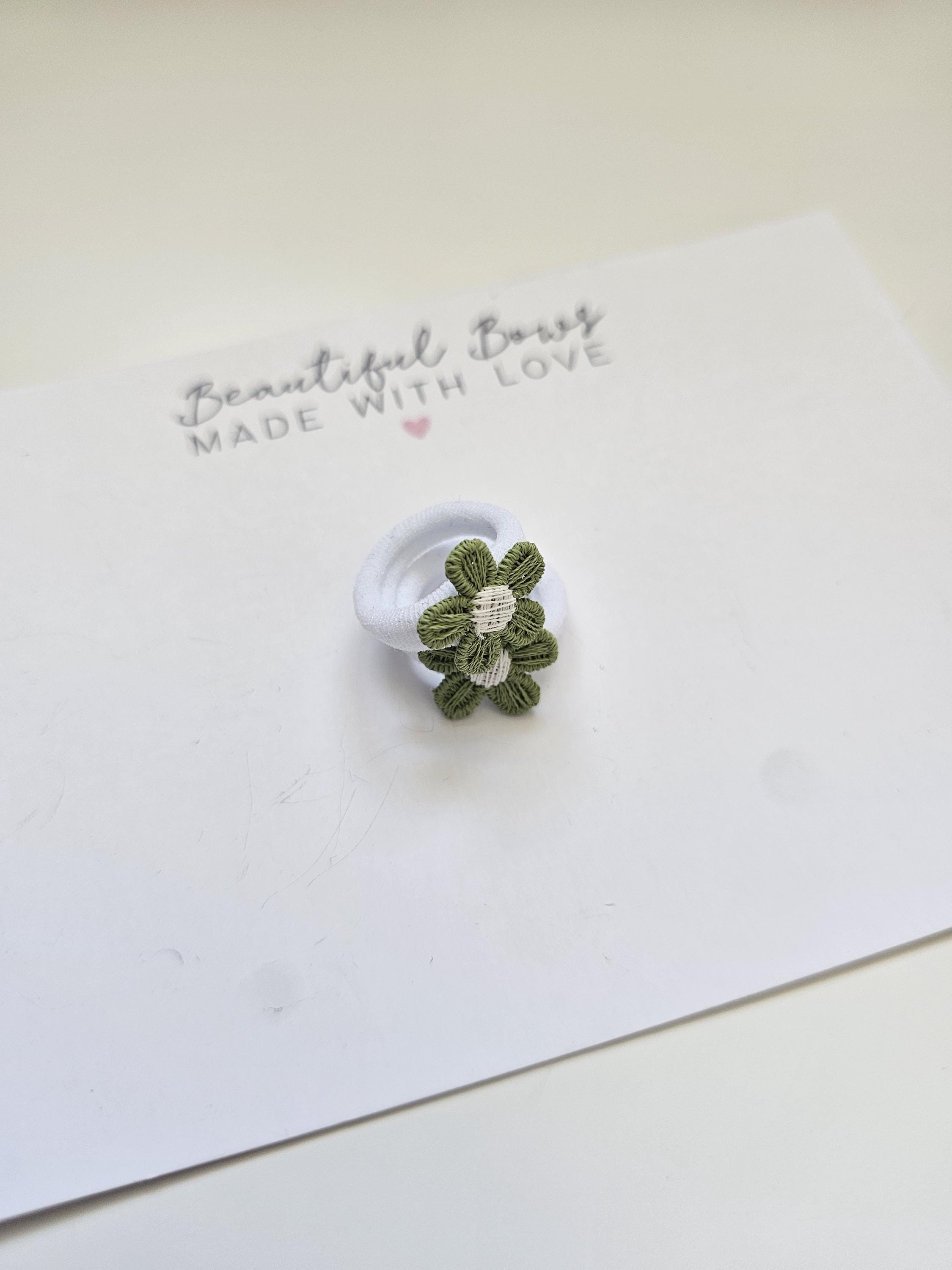 Mini Embroidered Flower Bobbles | Baby Hair-ties | Toddler Hair-ties | Flower Hair Accessories | Girls Gifts | Handmade Hairbands | Favours - Thumbnail 6
