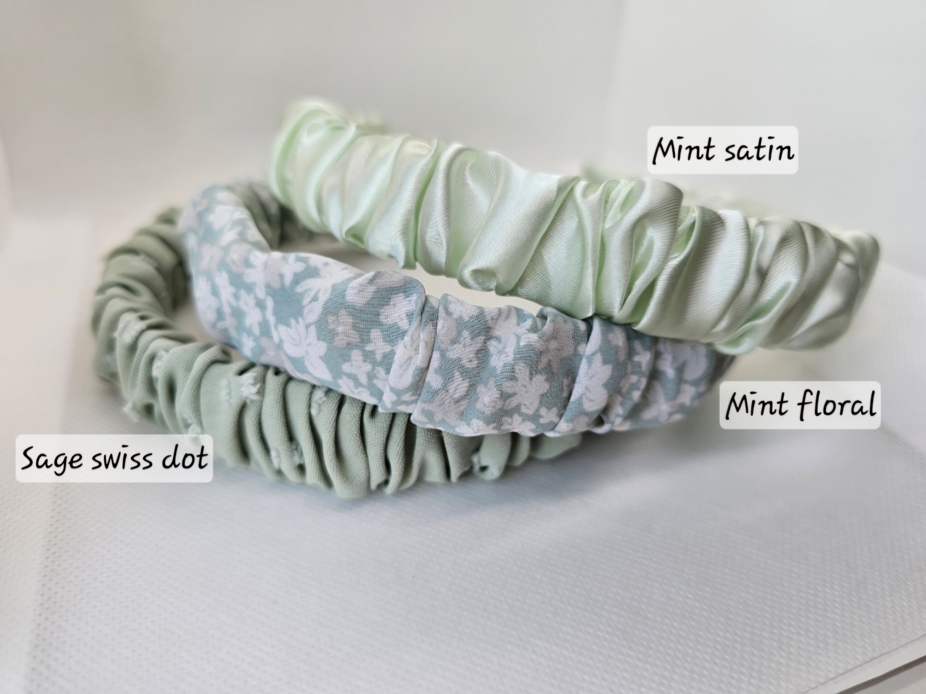 Womens and Girls Ruched Headband | Satin Headband | Floral Headband | Neutral Headband || Gifts for Women | Summer Accessories | Bundle Deal - Thumbnail 2