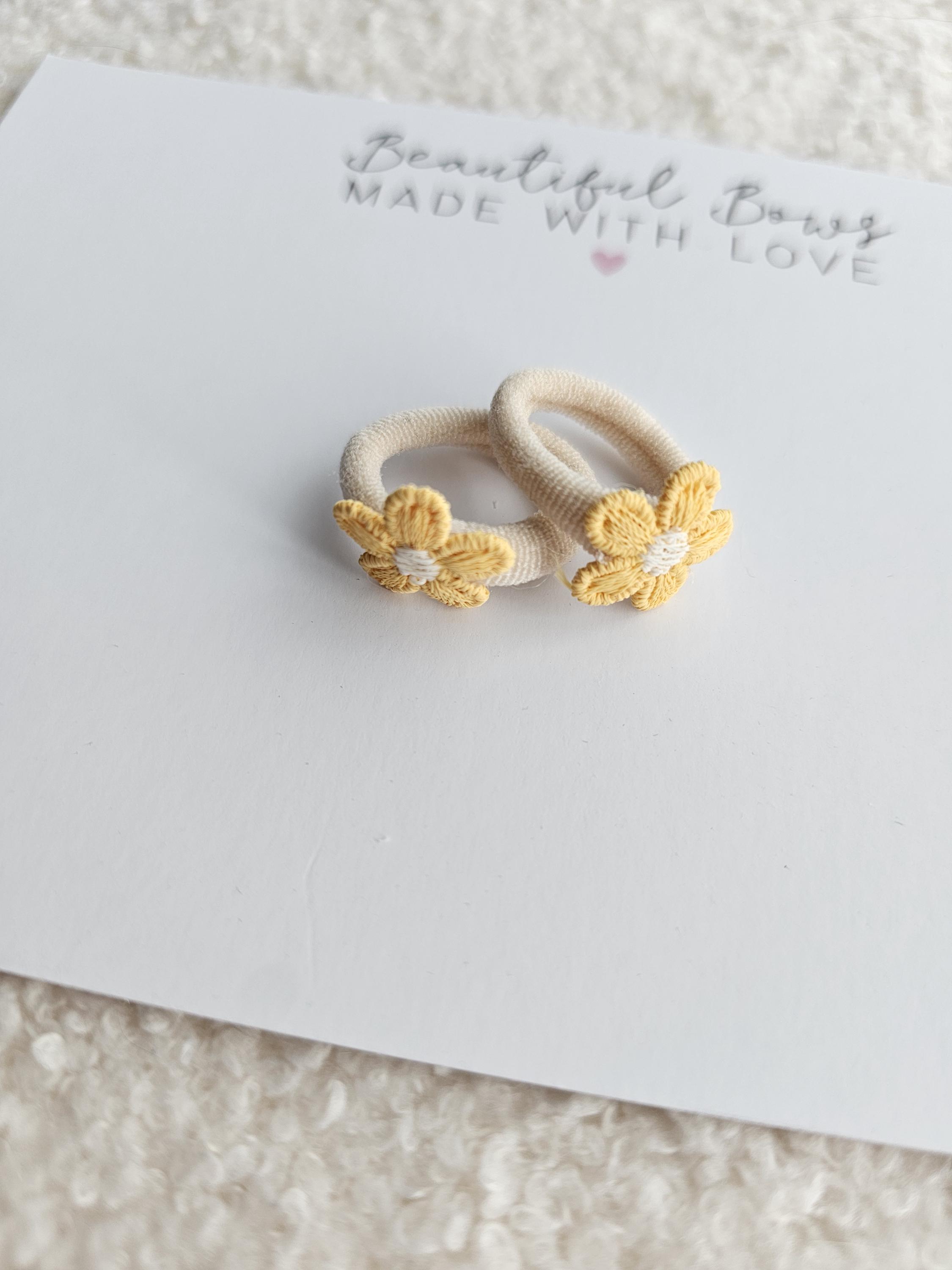 Mini Embroidered Flower Bobbles - Full Set 5 Pairs - BEST SELLER - Thumbnail 7