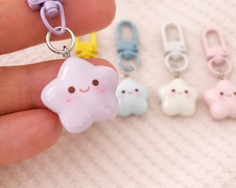 Pastel Star Keychain | Cute Kawaii Bag Charm | Star Keyring Accessory | Cute Gift for Girls