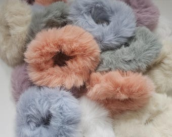 Fluffy Faux Fur Scrunchies, Girls Hair Accessories