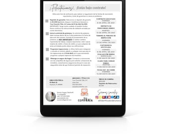 Español-Spanish: Lista de verificación, bajo contrato, agente inmobiliario, agente de bienes raíces, Transaction checklist