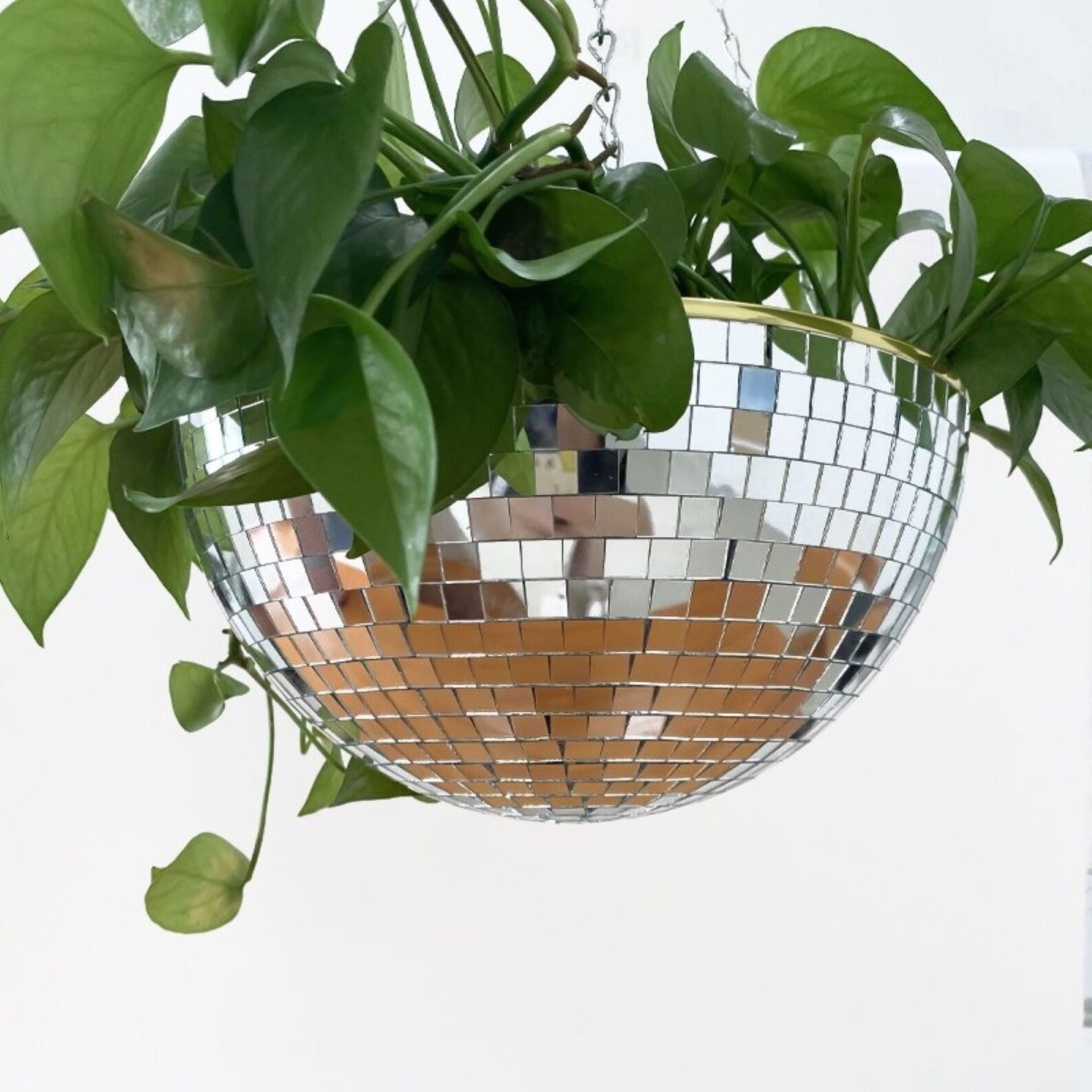 Disco Ball Plant Hanger Hanging or Standing Planter Decor Etsy