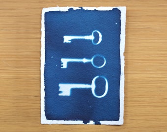 Cyanotype of Three Keys