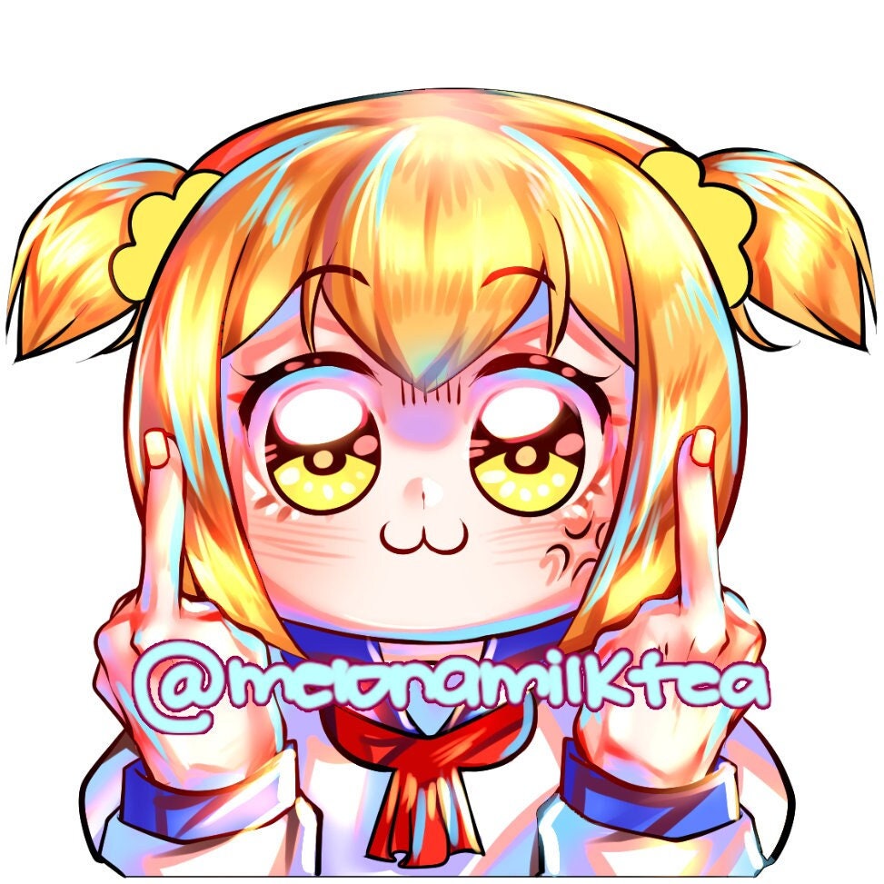 Kawaii Anime Girl With Middle Finger Decal Etsy