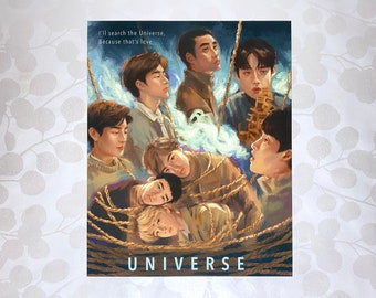 EXO Cafe Universe Group Fan Art Print