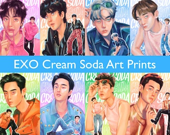 EXO Cream Soda Mini Art Prints - EXIST album - 8 Members