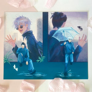 JJK S2 ED1 - SatoSugu Waiting in the Rain Fan Art Print