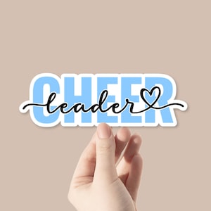 Cheerleader sticker | Water bottle, tumbler, laptop decal | cheer, heart, cheerleading