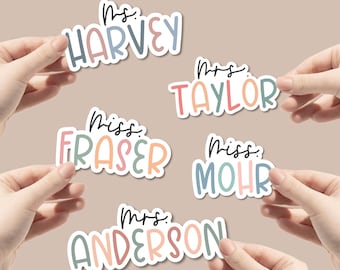 Personalized Teacher Name Sticker | Waterproof vinyl sticker