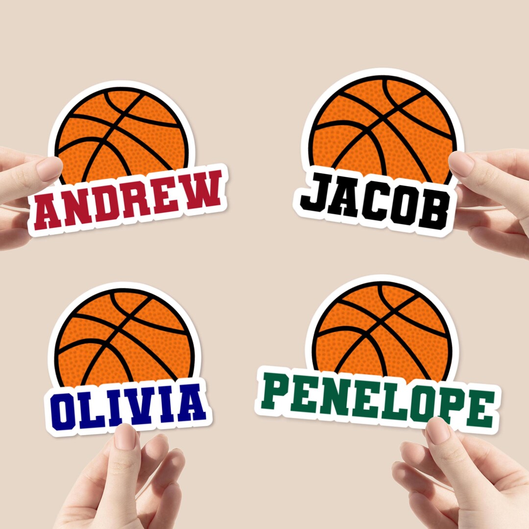 Personalized Basketball Name Sticker | Water Bottle, Laptop Decal - Etsy
