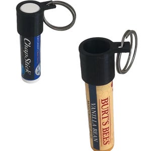 Chapstick Keychain Holder -  Burt&#39;s Bees and Chapstick Keychain Cap -Lip Balm Keychain - Lip Balm Holder - Chapstick Keychain Cap