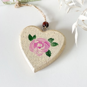 Wooden Heart, Hand painted Heart, Personalized gift, Hanging Decoration, Gift for Him/Her