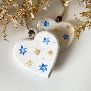 Wooden Heart, Hand painted Heart, Personalized gift, Hanging Decoration, small gift, keepsake