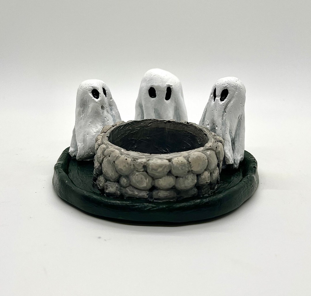 Spooky Ghost Tea Light Holder Concrete Tea Light Holder Etsy Canada