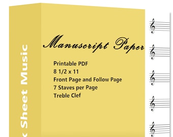 Seven Stave Treble Manuscript Pages