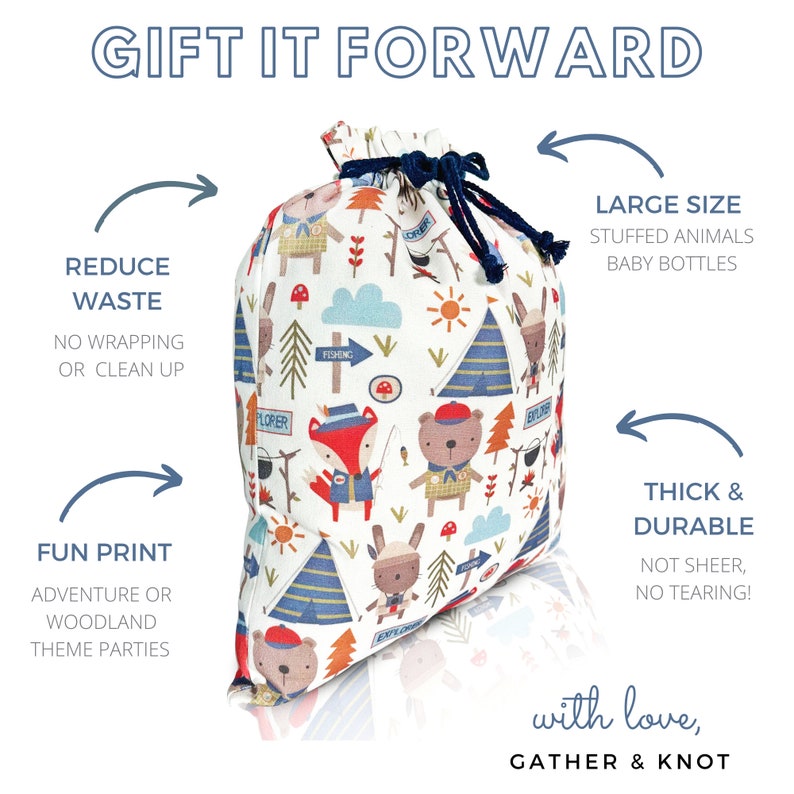 Baby Shower Gift Bag Reusable Gift Wrap for Boy Bday Fabric Etsy