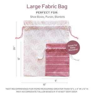 Bolsas de regalo de tela reutilizables: lona de algodón rosa, para despedidas de soltera y baby shower imagen 3