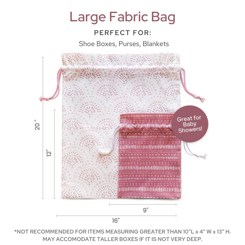 Bolsas de regalo de tela reutilizables: lona de algodón rosa, para despedidas de soltera y baby shower imagen 3