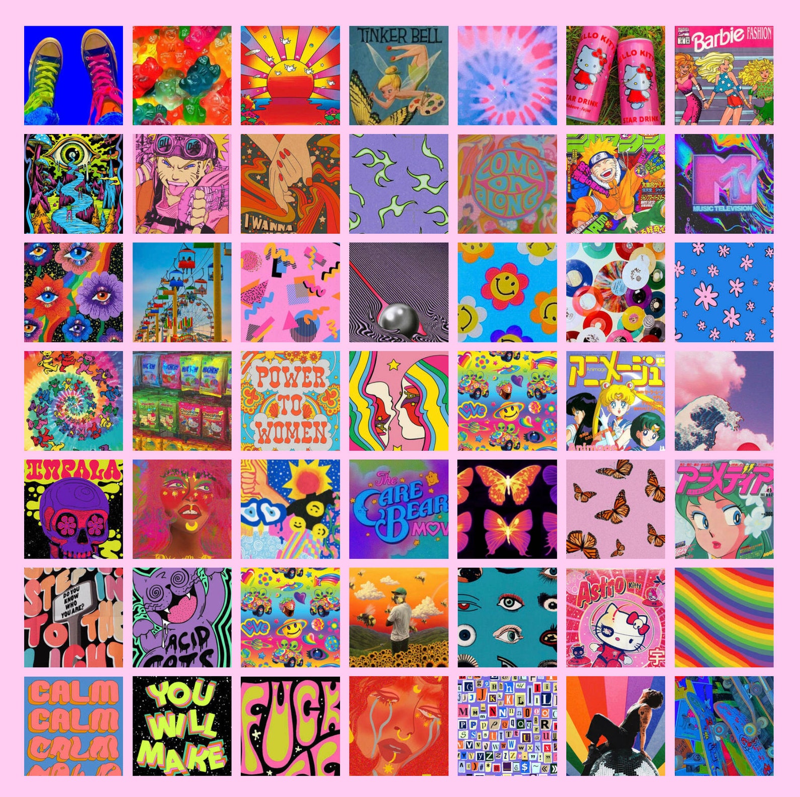 200 Vintage Aesthetic Indie Cartoon Wall Art Collage Kit - Etsy