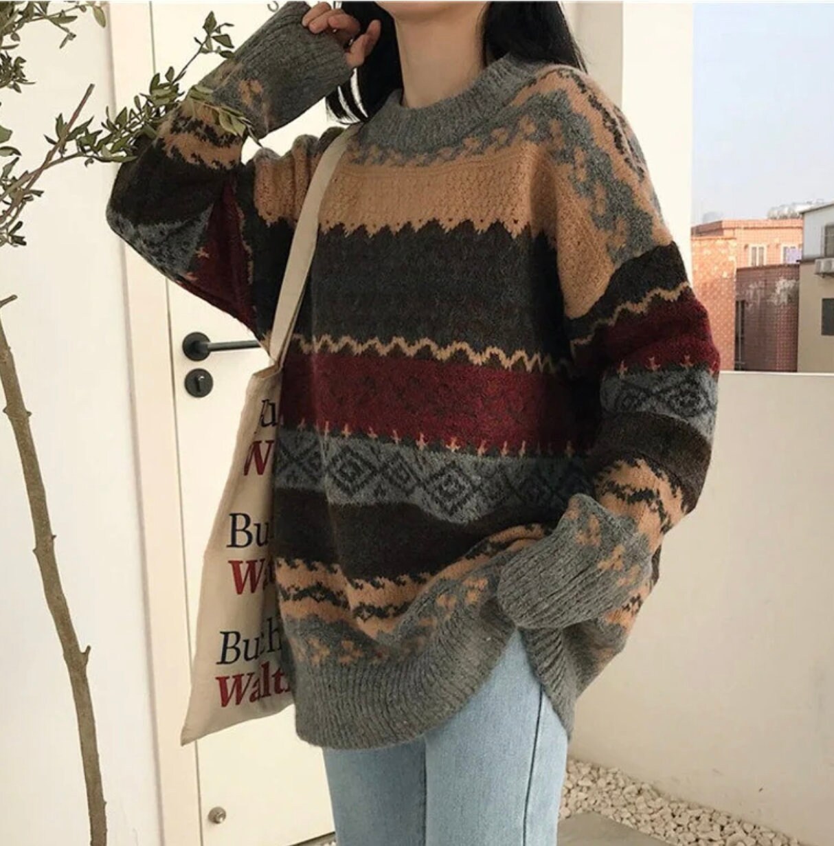 Grunge Oversized Grandpa Patterned 