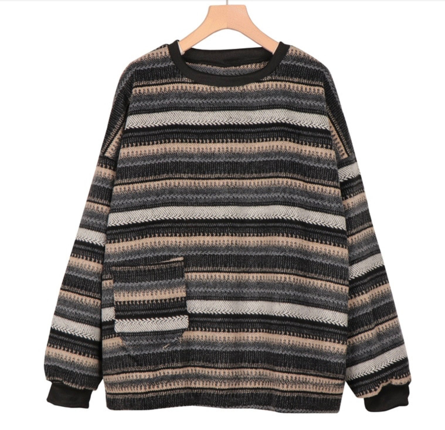 Grunge Oversized Grandpa Stripe Sweater Pullover Harajuku | Etsy UK