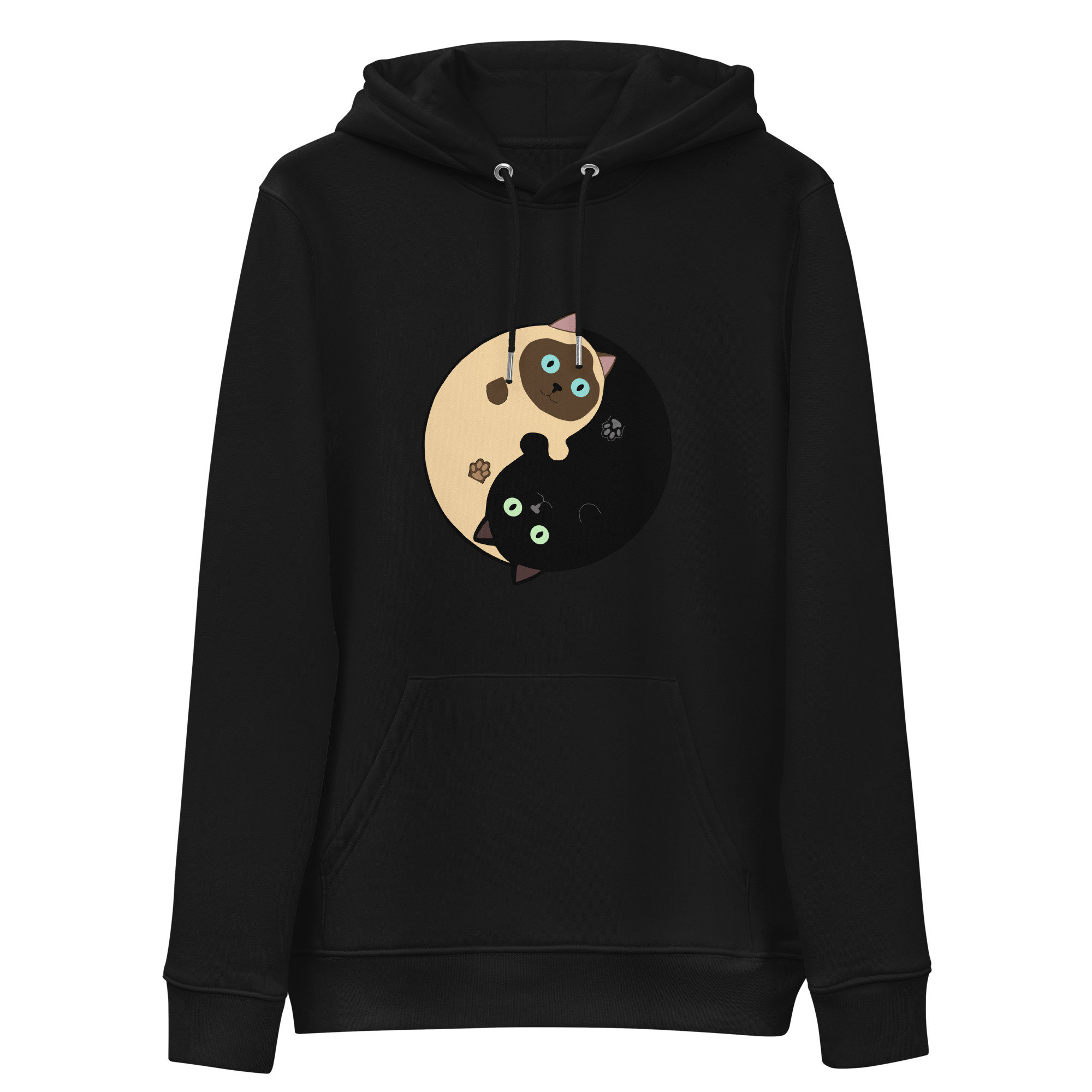 Siamese and Black Cats Yinyang Hoodie Hoody Etsy