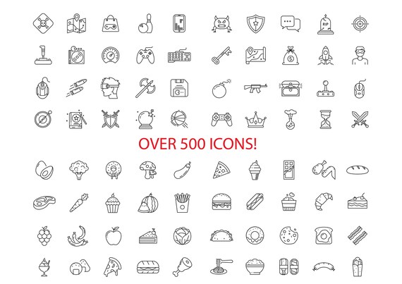 Icon Bundle Pack Over 500 Icons Icon Vector Pack Vector - Etsy