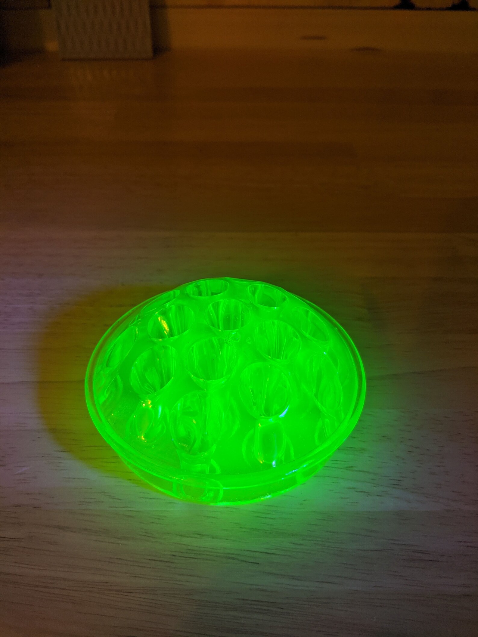 Uranium Glass Flower Frog Etsy