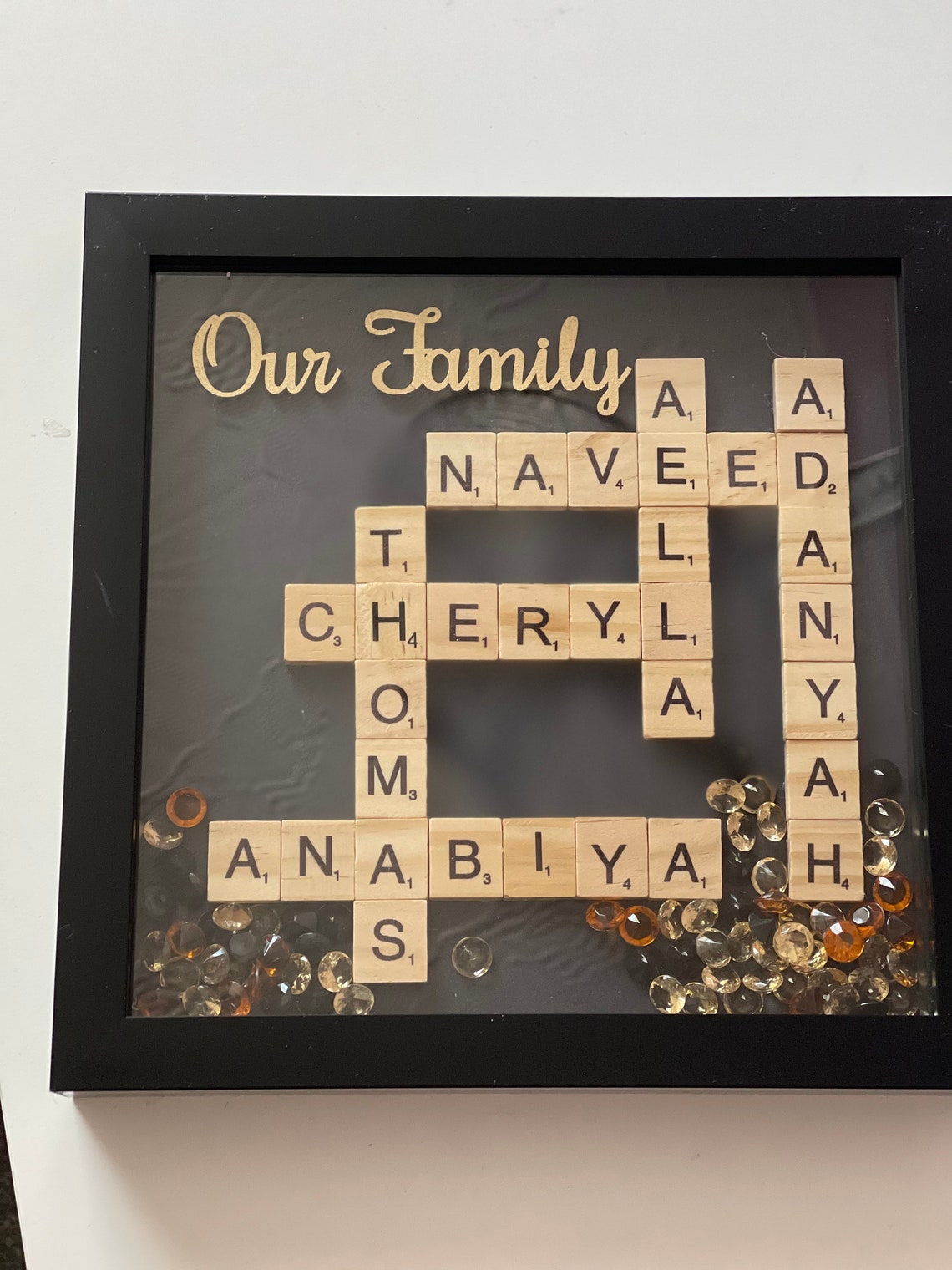 Personalised family scrabble frame personalised frame family Etsy