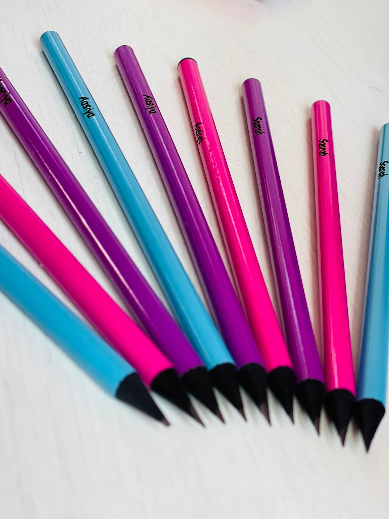 Personalised pencils pack of 8 laser engraved pencils high Etsy