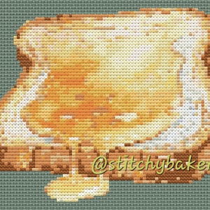 Toast with honey cross stitch pattern