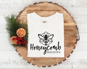 1717 White Christmas Mockup, Comfort Colors 1717 Mockup, Folded 1717 Mockup, White 1717 Mockup, White Comfort Colors, Holiday Mockup