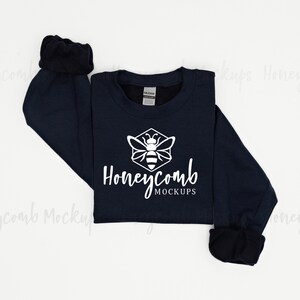 Gildan Navy 18000 Mockup, Folded Sweatshirt Mockup, Gildan Sweatshirt Mockup, Gildan 18000 Mockup, Navy Sweatshirt Mockup, SVG Mockup