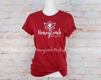 Bella Canvas 3001 Canvas Red Mockup , Valentines Mockup, Mannequin Mockup, Christmas Mockup, Womens Red Shirt Mockup, Bella Canvas Mockup