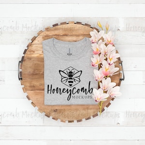Gildan 64000 Sport Grey Mockup, Gildan Mockup, Folded Mockup, Grey T-Shirt Mockup, Womens T-Shirt Mockup, Summer Mockup, Boho Mockup