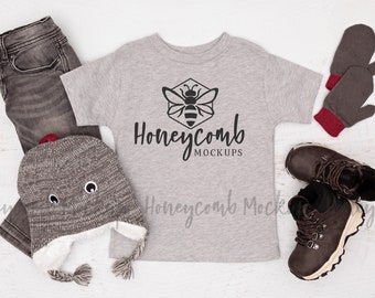 Bella Canvas 3001T Heather Athletic Mockup, Toddler Mockup, Kids Tshirt Mockup, Christmas Mockup, 3001T Flat Lay Mockup, Toddler Boys Mockup
