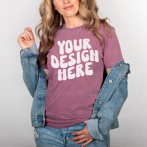 Berry Comfort Colors 1717 Mockup, Comfort Colors Berry Mockup, 1717 Model Mockup, Fitted 1717 Mockup, Berry 1717 Mockup, Berry Shirt Mockup