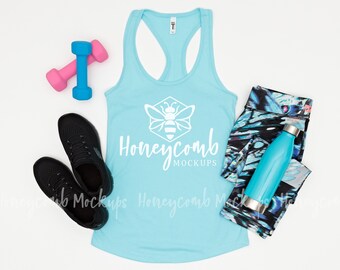 Cancun Next Level 1533 Tank Top Mockup, Women's Ideal Racerback Tank Mockup, Workout Mockup, Tank Top Flatlay, 1533 Mockup, Next Level Mock