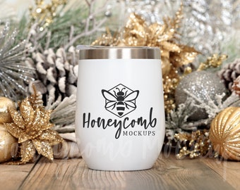 12oz White Wine Tumbler Mockup, Christmas Wine Tumbler Mockup, Styled Tumbler Mockup, Chill Wine Tumbler Mockup, Printify Wine Tumbler Mock