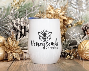 12oz White Wine Tumbler Mockup, Christmas Wine Tumbler Mockup, Blank Tumbler Mockup, Printful Wine Tumbler Mockup, POD Tumbler Mock Up